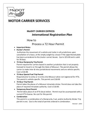 msdot.gov 72 hour permit.